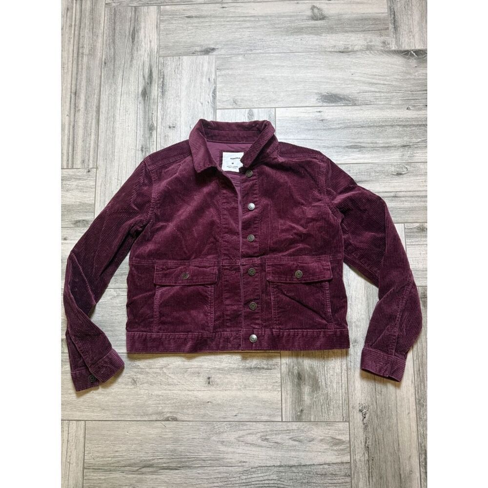 Sonoma Maroon Corduroy Button Jacket Medium